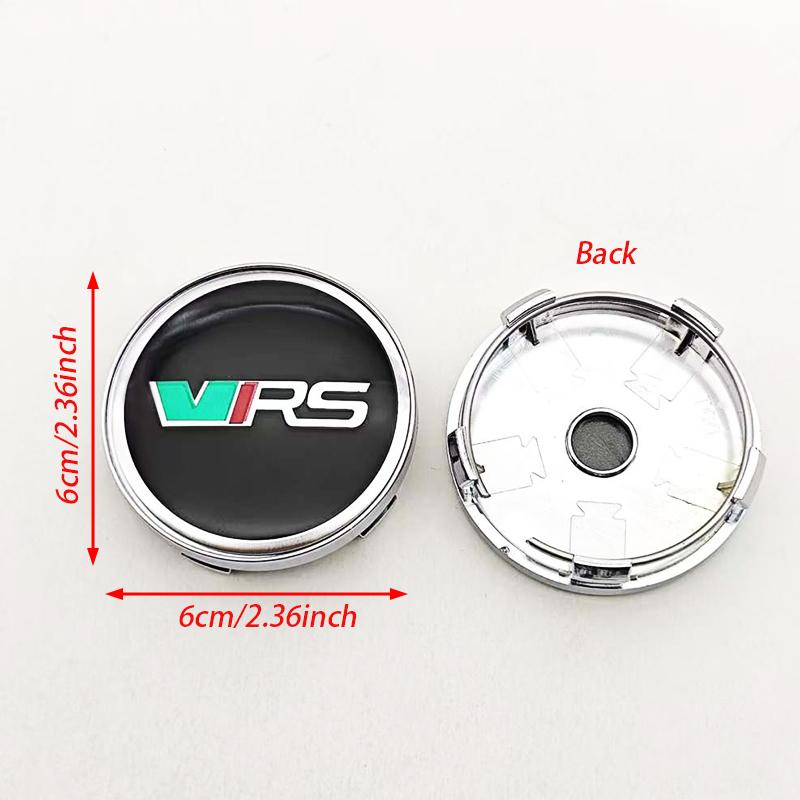 4Pcs 60mm Car Wheel Hub Caps Cover Rim Logo V VRS Badge For Skoda Fabia Octavia Rapid Kodiaq Superb A4 A5 Mk3 Karoq Accessories