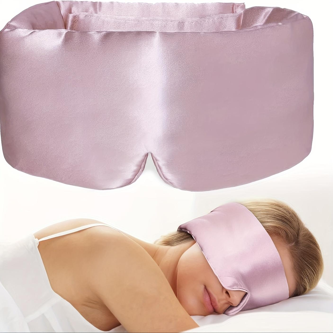 Silk Sleep Mask Full Eye Coverage Adjustable Breathable Skin-Friendly Light Blocking For Restful Sleep розовый