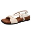 2025 summer with skirt French sandals women's elegant bow platform new open-toed soft-soled wedge heel Roman sandals