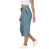 Women Drawstring Elastic Waist Capris Pants with Side Pockets Loose Fit Lightweight Cropped Trousers for Daily Wear