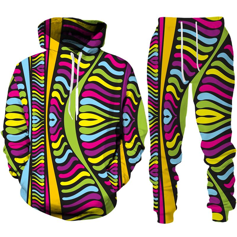 Frühling Herbst Afrikanischer Stil 3D Druck Trainingsanzug Set Mann Frau Hoodie + Hose 2-teilige Sets Dashiki Ethnisch Lässig Pullover Streetwear
