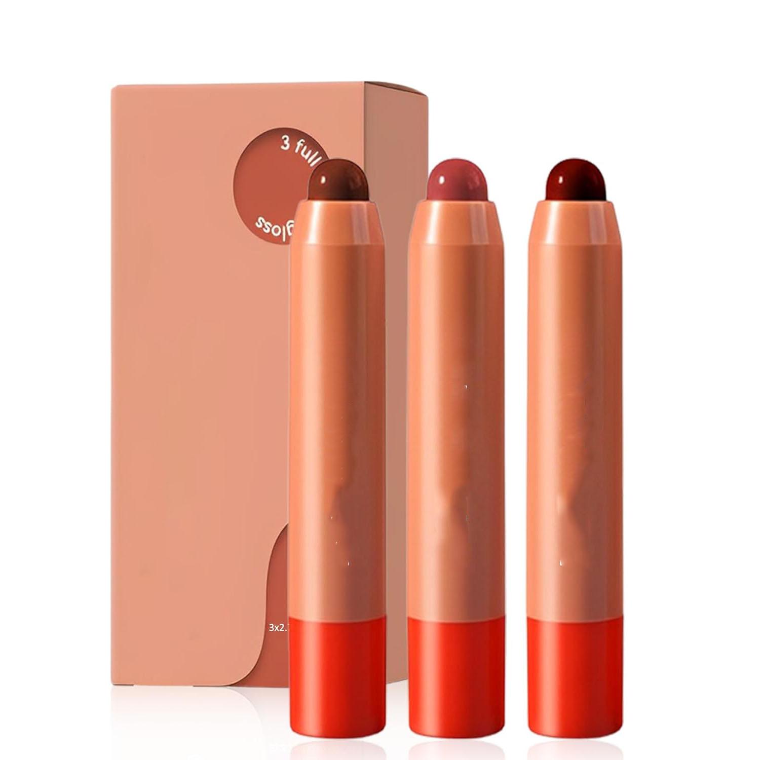 

Набор увлажняющих тонированных бальзамов для губ - 3 шт. Бальзам для губ с натуральным блеском, стойкая кремовая помада, водостойкий карандаш для губ с высоким содержанием пигментов