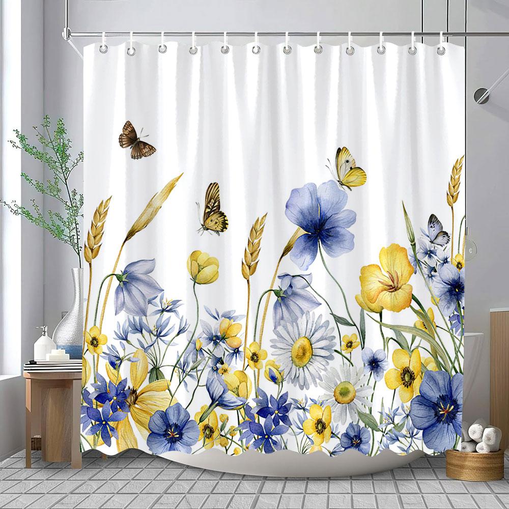 Shower Curtain For Bathroom Waterproof Sage Green Eucalyptus Leaves Spring Watercolor Plant Shower Curtains Bathroom Decoration
