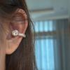 Elegant Shiny Round Zircon Clip Earrings Adjustable Non Piercing Ear Clips for Women Daily Wear Party Banquet Jewelry Fashio