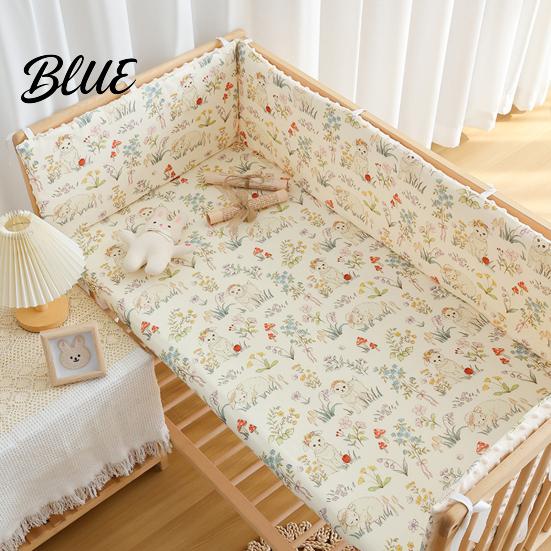 Easy Install Crib Protector Breathable Bumper Pad for Toddler Bed Soft Cotton Bed Rail Baby Shower Gift Newborns with Secure Straps Washable