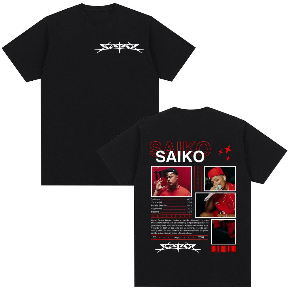 Rapper SAIKO SAKURA Album Merch Tee Shirt Men's Women Fashion Hip Hop T-shirt Casual 100% Cotton Short Sleeves Oversized T Shirt