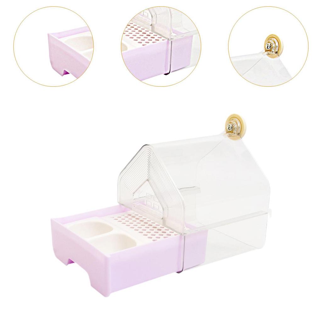 Hanging Bird Bath with Feeder Birds Bath Bowl Shower Box Bird Bathtub for