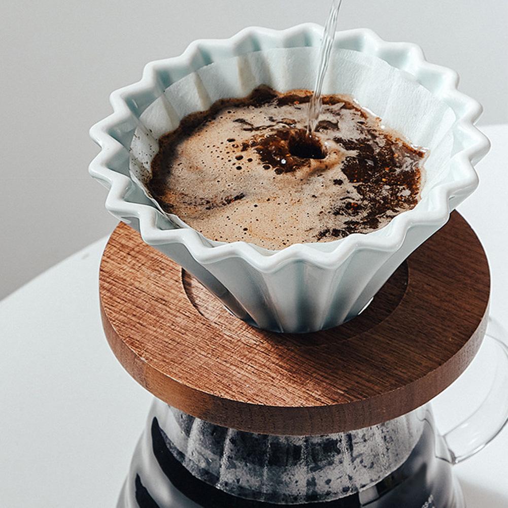 50pcs Coffee Powder Cup 155/45 Cake Cup Shape Coffee Filter Paper Pour Over Filtration Bag for Home