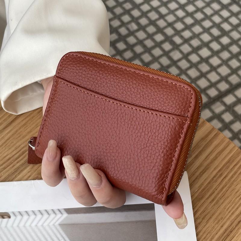 High-end Leather Fashionable Multi-card Bag Women's Japanese-style Niche Cowhide Money With Large Capacity