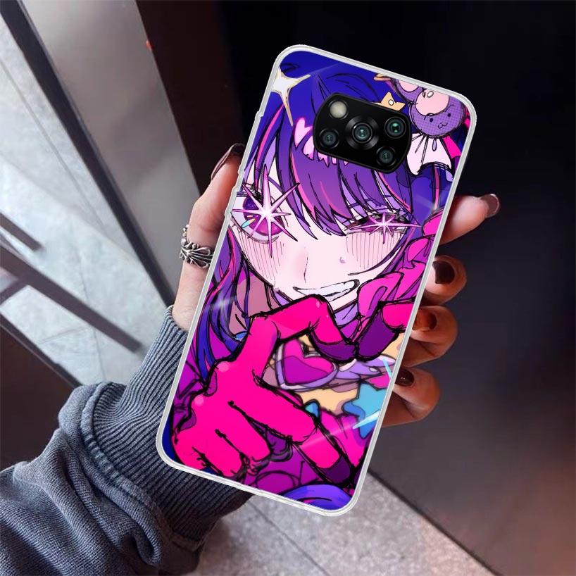 Japan Anime Oshi No Ko Phone Case For Xiaomi Poco X7 X6 X5 Pro F7 Ultra Redmi 15C 15 13 13C 12 12C 10 10A 10C 9 9A 9C 9T Shell P