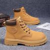 Botas de trabalho estilo britânico de cano alto masculinas de outono - Botas curtas coreanas da moda com sola grossa