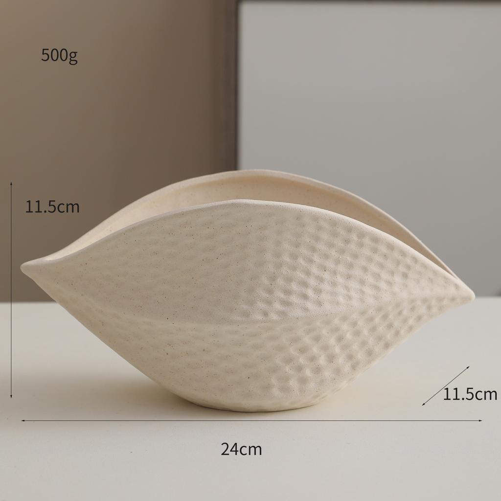 Ceramic Shell Fruit Bowl Textured snack bowl Afternoon tea serving Coffee table centerpiece bowl Decorative storage container