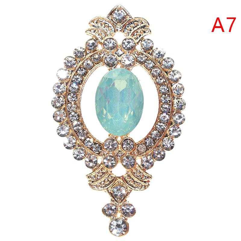 Exquisite 27*48mm Alloy Rhinestone Buttons Wedding Decoration Diy Flat Back Clothing Scrapbook Craft Supplies