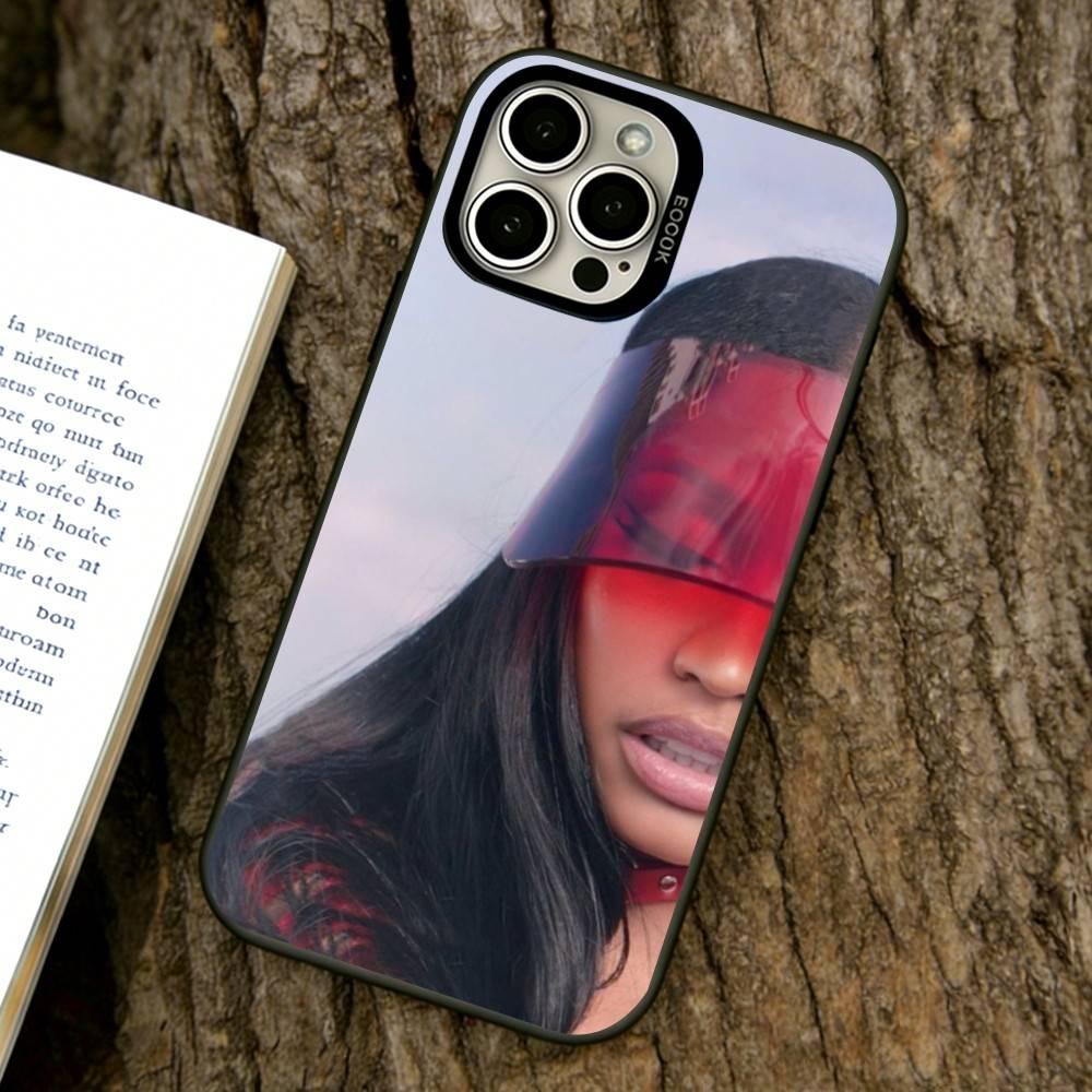 Nicki Minaj Singer Phone Case For iPhone 17,16,15,14,13,12,11 Plus,Pro Max,XS,Colored Silver Plated Inside Cover