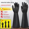Chemical-Resistant Industrial Rubber Gloves: Acid & Alkali Protection, Anti-Corrosion, Oil-Resistant, Long & Thick Design for Laboratory Use.