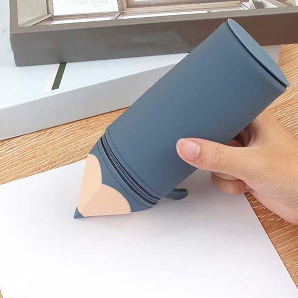 Creative Pencil Shape Pen Holder Waterproof Large Capacity Pen Storage Bucket Portable Multi-functional Stationery Storage Box