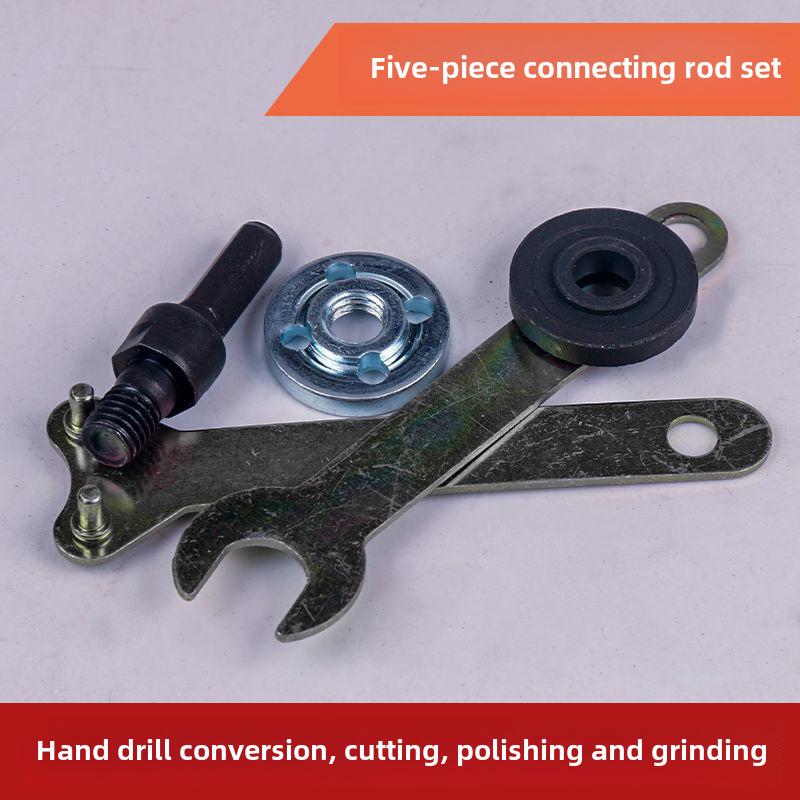 Sada adaptérů pro elektrickou vrtačku a úhlovou brusku: 10 sklíčidel, pilový kotouč, příslušenství pro obrábění dřeva.