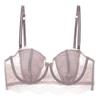 Rabbit Ears Thin Big Bra Showing Small Breasts Underwear Women's White Lace Sexy Gathering Summer Bra Set