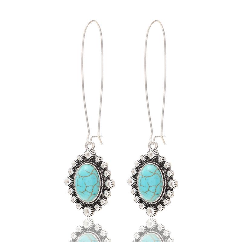

Turquoise Teardrop Bohemian Dangle Earrings