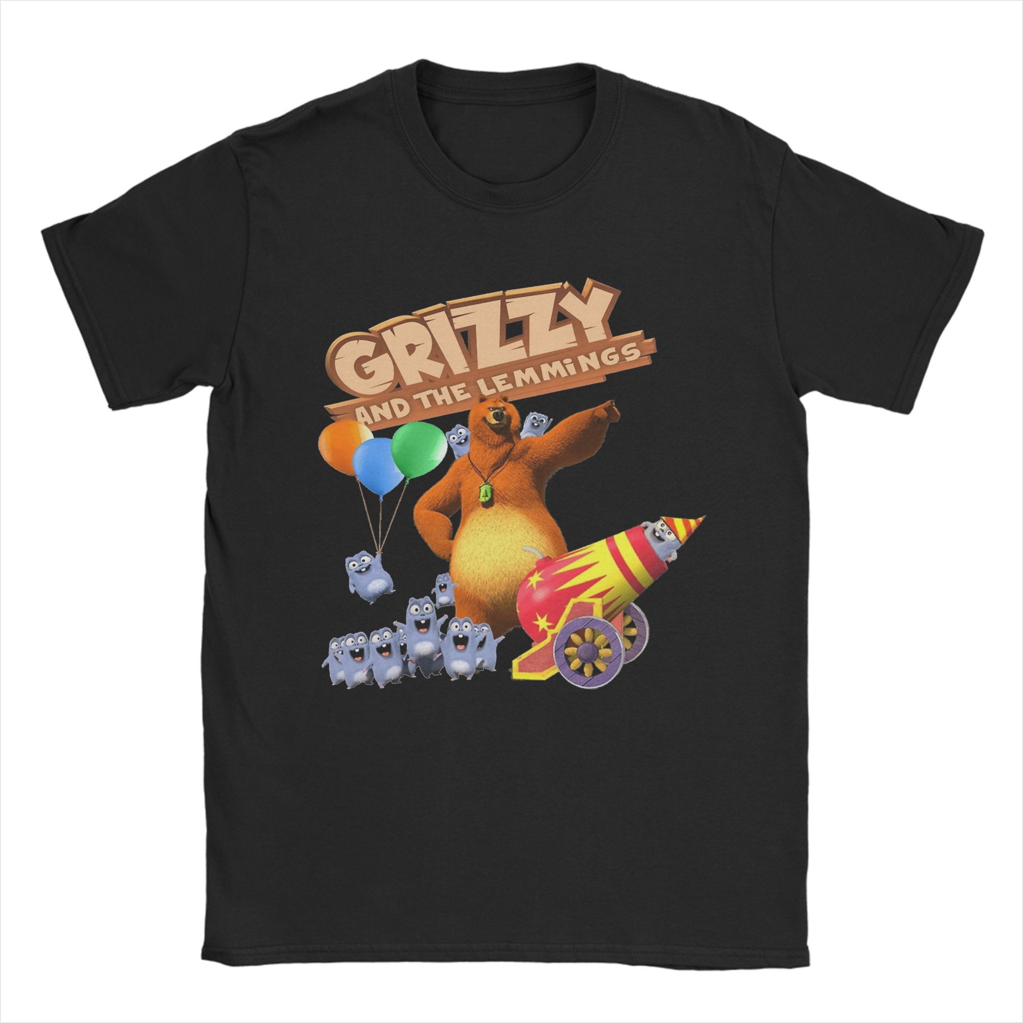 

Футболка Tabodi Grizzly and Lemmings Анімація Одяг з чистої бавовни Мода Короткий рукав Круглий виріз Футболка 2XL