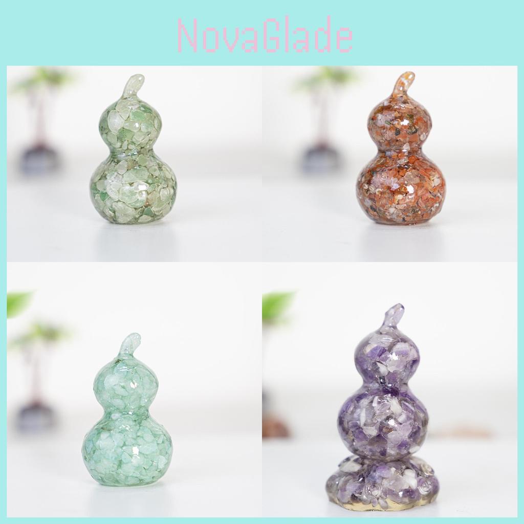 Resin Filled Natural Crystal Gourd Ornaments For Home Decor Gift Ideas