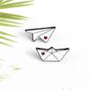 Dripping Oil Paper Plane Enamel Pins Love Heart  Cartoon   Gift