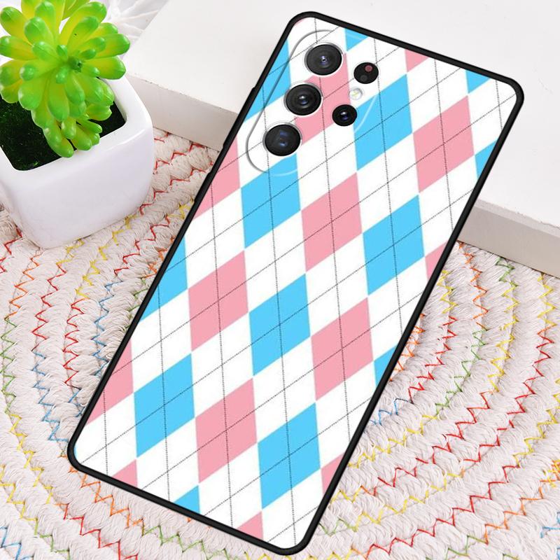 Red And Green Argyle Pattern Phone Case For Samsung Galaxy note 10 pro S26 S25 S24 S23 S22 Ultra Plus S21 FE S20 Cover