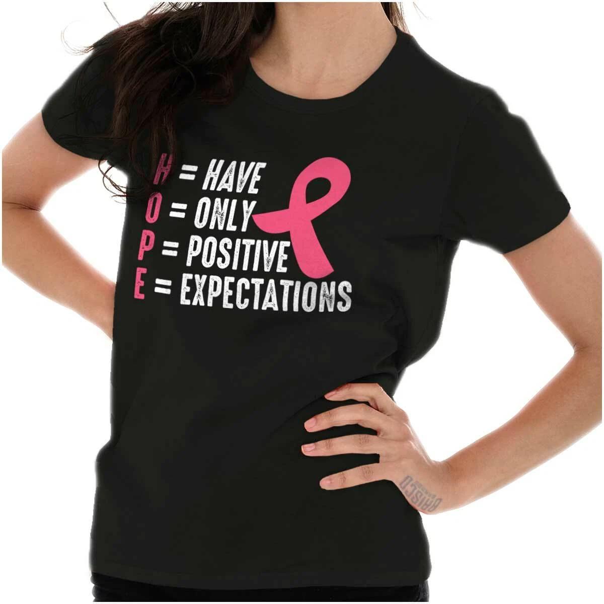 Hope Inspiration Breast Cancer Fighter Gift Womens Top Junior Graphic Tee XS