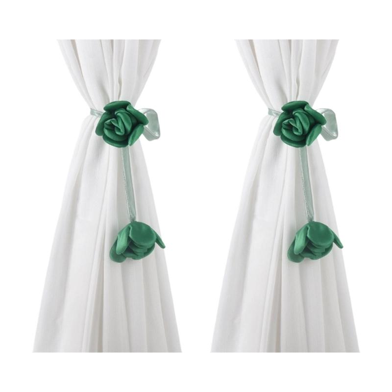 Flower Shape Curtain Holdbacks Polyester Fabric Multiple Color Option Simple Setup Window Decoration