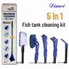 Aquarium Fish Tank Cleaning Set: Long-Handle 5-in-1 Brush Kit