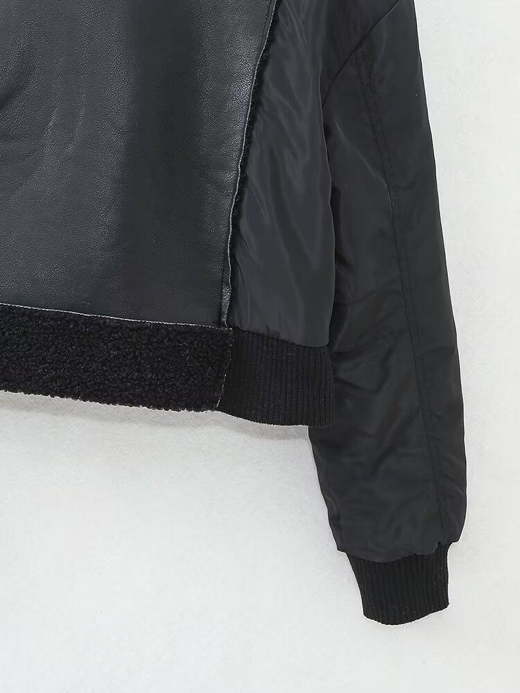 2024 Autumn Women's European & American Style Patchwork Double-Sided Jacket