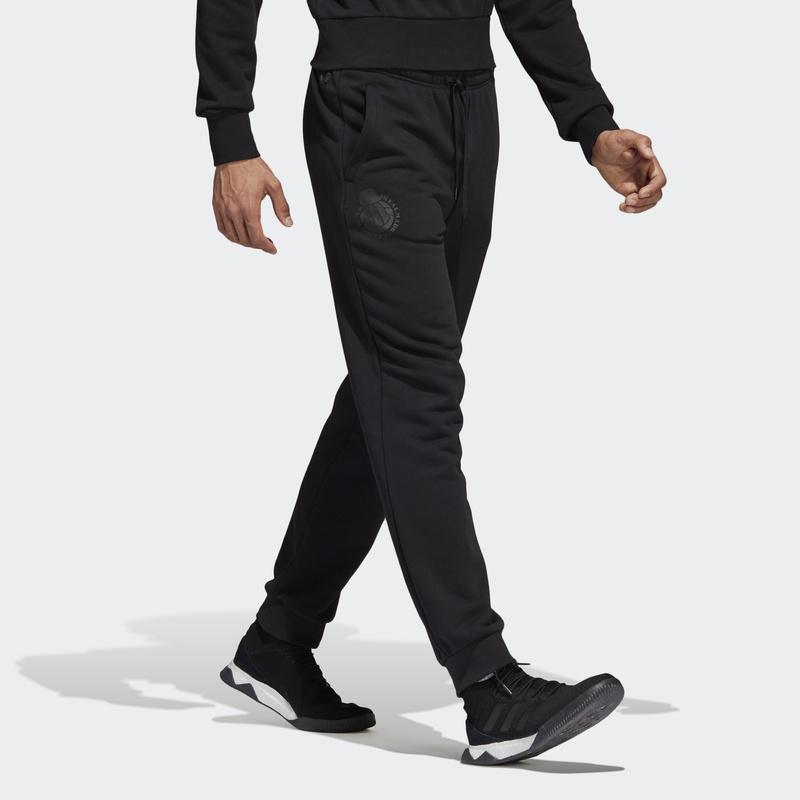 Adidas Solid Color Lace-Up Cuffed Sports Pants Men Bottoms Black CW8699