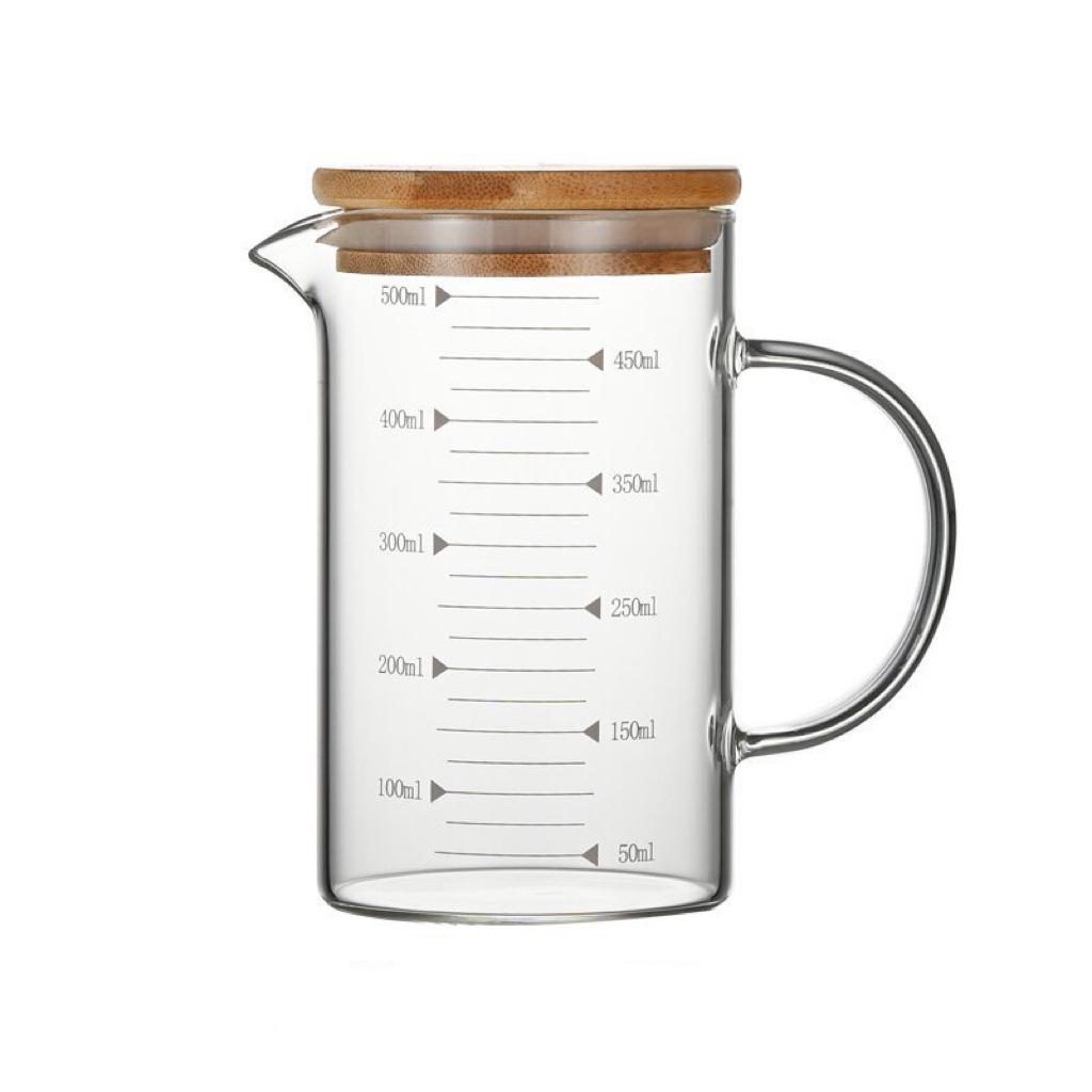 Przezroczysty szklany cylinder miarowy klasy spożywczej z uchwytem
