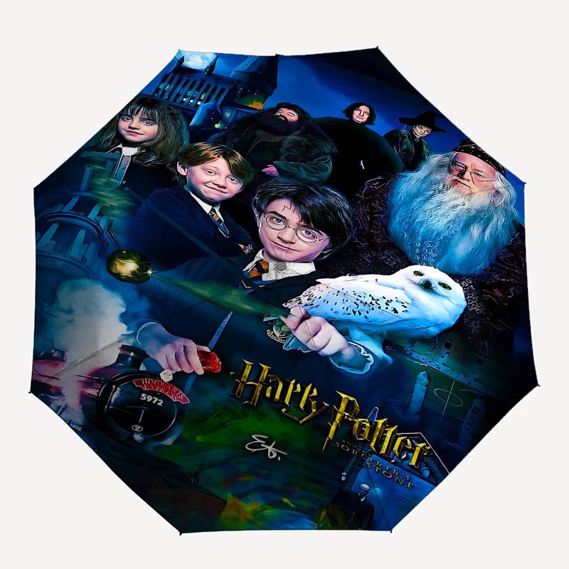 

1pc Harry Potter, Hogwarts Express Automatic Folding Umbrella - Compact 8-Rib Design, Durable Plastic & Iron1261L