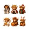 Holiday Hanging Decorations Highland Cow Advent Calendar, 24 Unique Acrylic Ornaments, Decorative Christmas Countdown Blind Box 2D Flat
