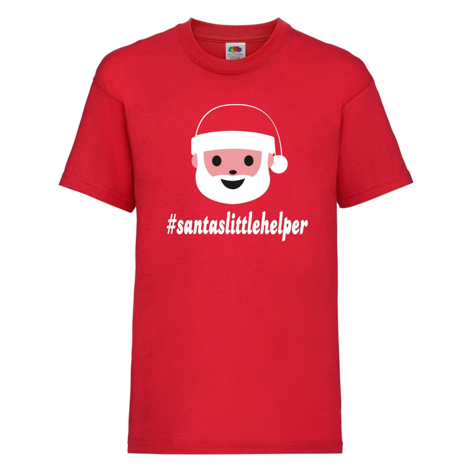 Santa s Little Helper Kids Christmas T-Shirt - #santaslittlehelper, Santa emoji 2XL