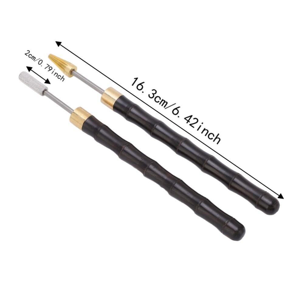 2pcs Sandalwood Handle Leather Edge Dye Pen Leather Edge Roller Pen For Leather Working