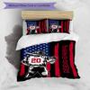 3PC Custom Name Baseball Spirit: USA Pride Bedding Set Printed Bedding Set Duvet Cover Closure Includes 1 Duvet Cover & 2 Pillowcases for All Seasons 