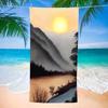 Sunrise Mountain Landscape Print Beach Towel Polyester Soft Quick Dry Large Bath Towel Summer Swimming Pool Surfing Blanket