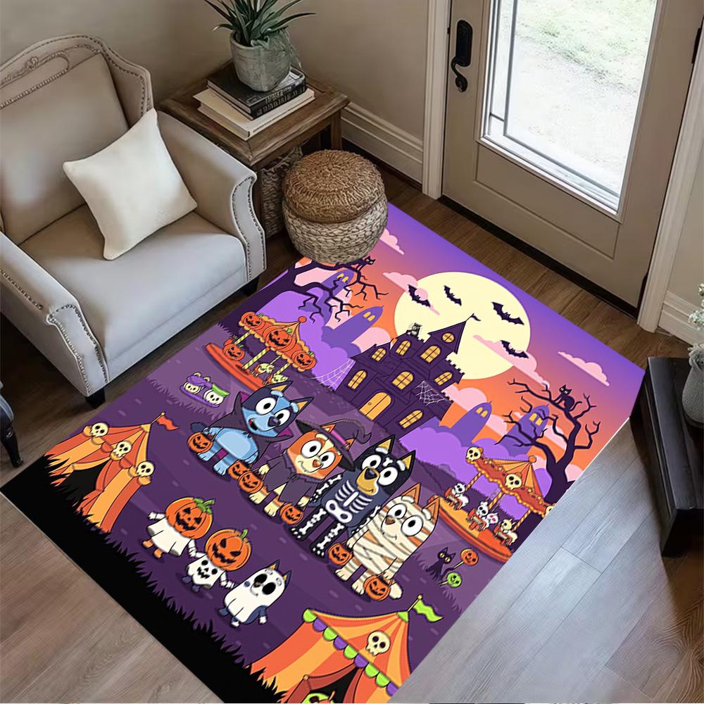 Halloween Night Adventure Area Rug Design for Dormitory Kitchen Study room Outdoor Anti-slip Rug Anime Office Decor