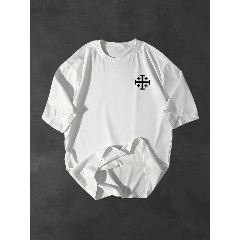 European sizes Men's Crew Neck T-Shirt, Vintage Short Sleeve