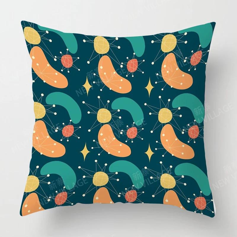 Colorful Geometric Patterns Throw Pillow Cover With Short Plush Print For Living Sofa Decoration Cushion Cover Pillow Covers