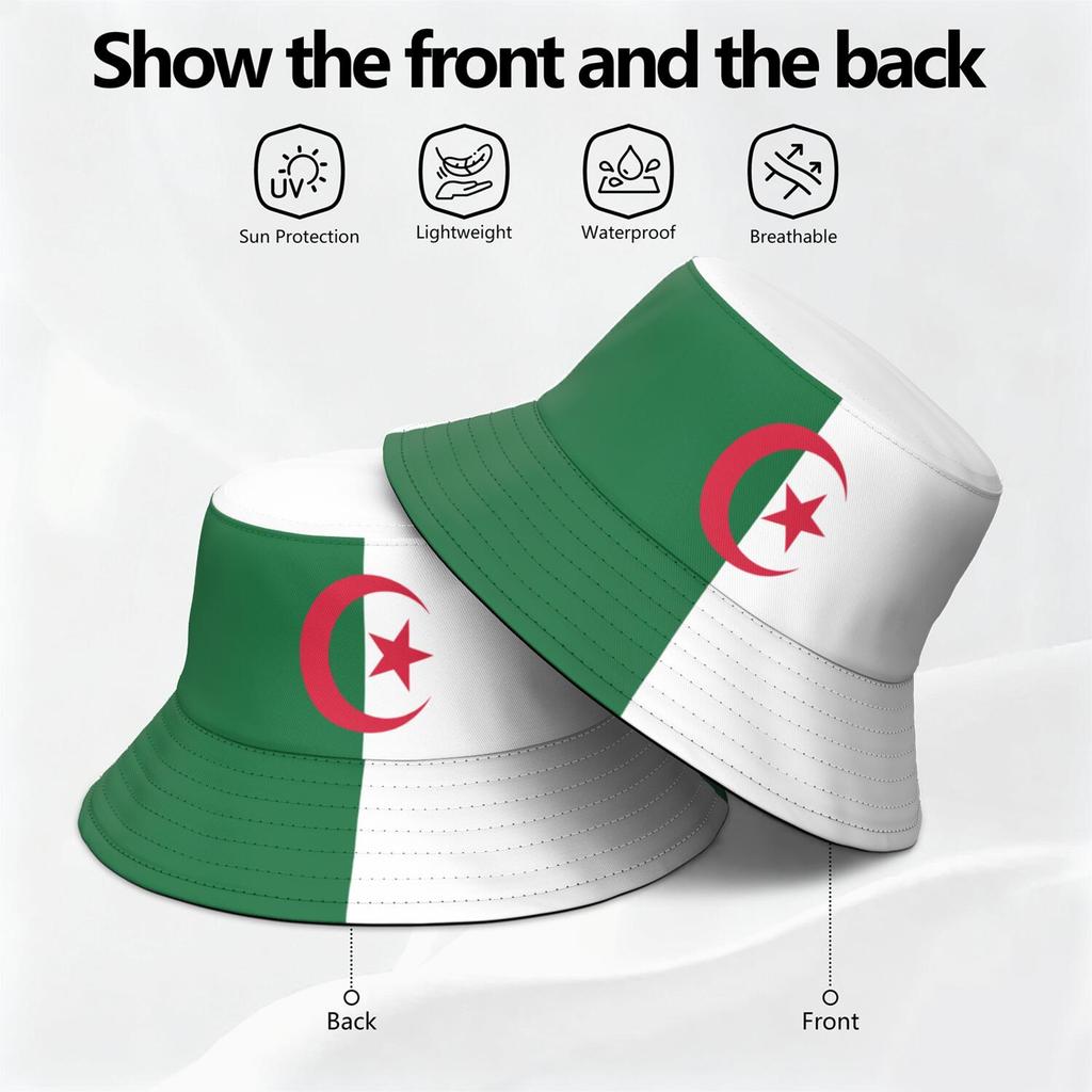 Algeria Free Custom Made Name Photo Dza Islam Bucket Cap Arabic Algerie Arab Print Text Logo DZ Casual Fisherman Hat