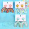 1 Pair Stud Earrings Cute Allergy Free Acrylic Creative Design Rainbow