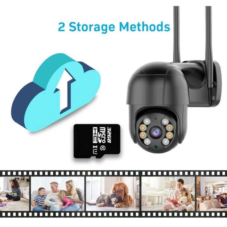 A8 All-Black PTZ Dome Camera: Outdoor Wireless WiFi Surveillance with Remote Monitoring