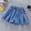 Neue Mädchen Jeansrockhosen Sommer Ausländische Shorts Kinder Faltenhosen Mode Koreanische Version von Kinderkleidung