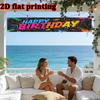 Happy Birthday Graffiti Banner, Vibrant Graffiti Style Lettering Design, Polyester Outdoor Fence Wall Door Party Decoration