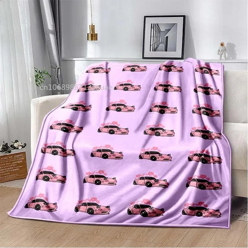 Neon Japanische Kunst Miata Auto Bedruckte Flanelldecke Leicht Warm Plüsch Bett Sofa Stuhl Decke
