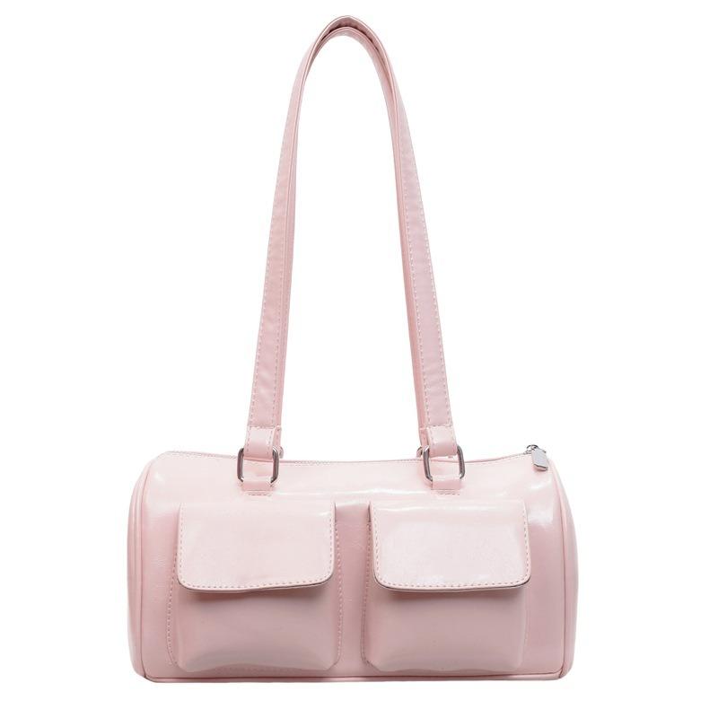 Simple Bowling Bag Women's New Fashion Texture Shoulder Bag Versatile Commuter Hand Pillow Bag