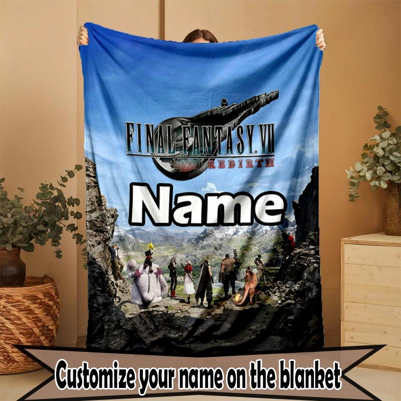 Custom Name Personalized Final Fantasy Print Blanket, Home Decor, Bedroom, Sofa, Camping, Couch, Gifts for Birthday ChristmasEnthusiasts